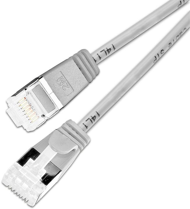 Produktbild SLIM Slimpatchkabel RJ-45, Cat 6A, U/FTP, 1.5 m, Grau, 60-Pack (U/FTP, CAT6a, 1.50 m)
