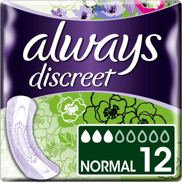 Actual product image Always Discreet Incontinence Pads Normal (12 x, Regular)