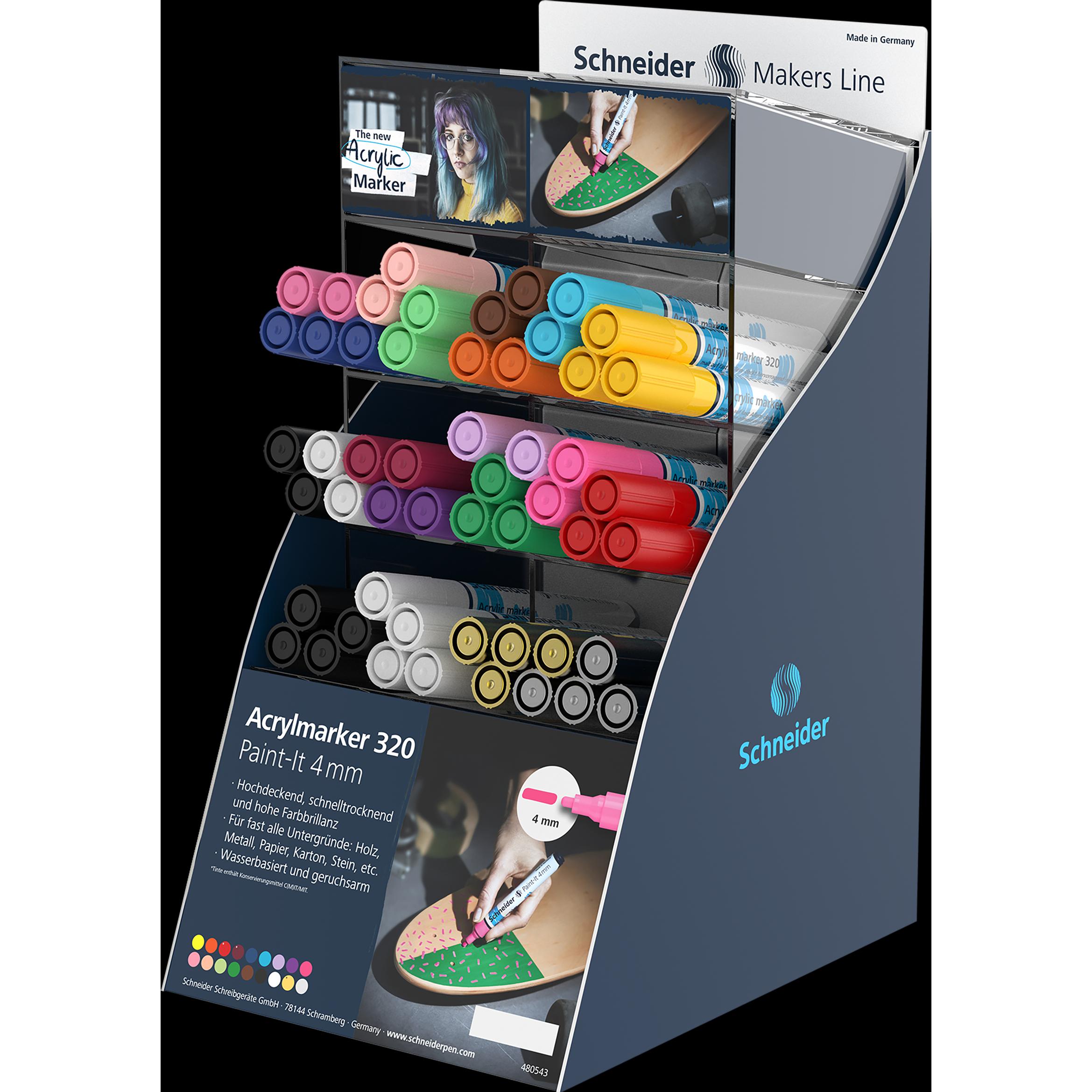 Schneider, Kasse, Display Acrylmarker Paint-It 320 4mm