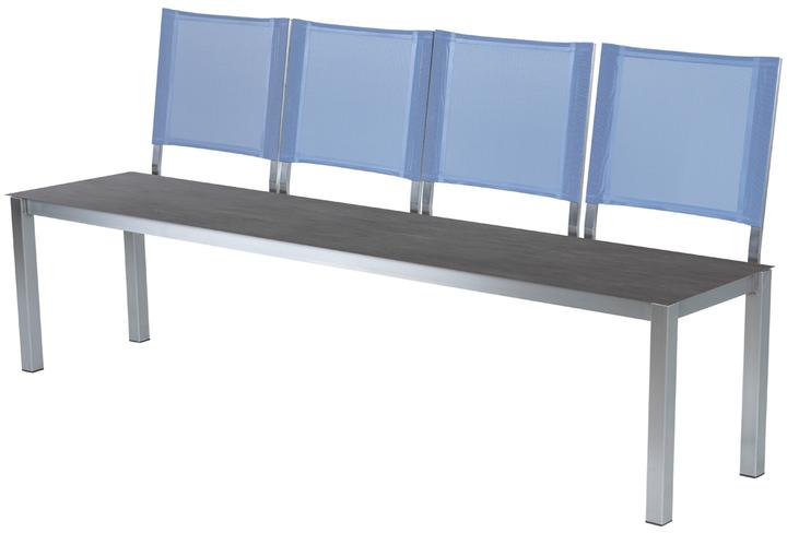 Blau, Edelstahl gebürstet, Zement Dunkel