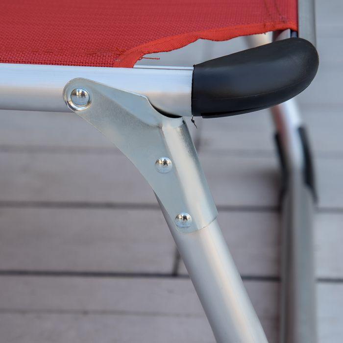 Produktbild Swisshandel24 Sonnenliege Gartenliege Alu Stoffliege Relaxliege 5-fach verstellbar faltbar ergonomisch Netzstoff R (165 cm)