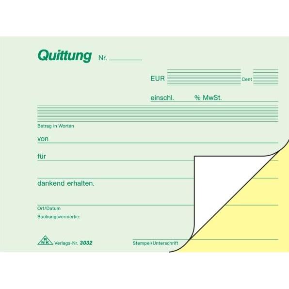 Rnk, Formular, Quittung A6 SD 2x40BL (40 x)