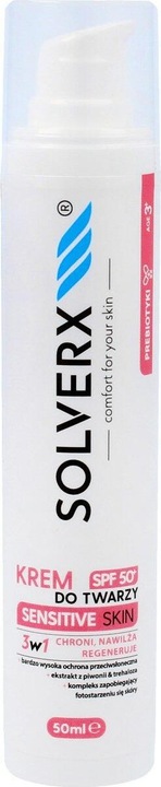 Produktbild Solverx SENSITIVE SKIN Krem d/twarzy SPF50+ 50ml (Sonnencreme, SPF 50+, 50 ml)