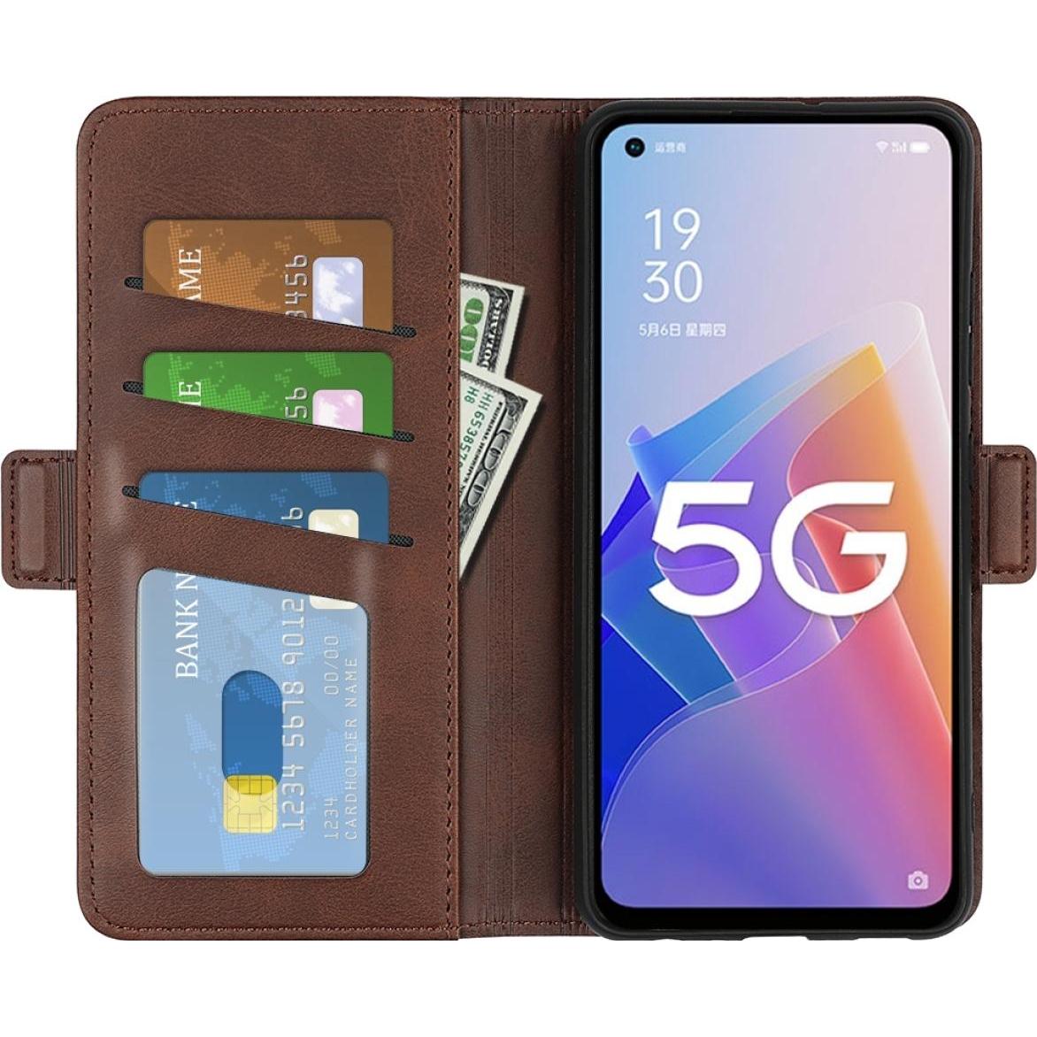 Thumbnail - Screenguard Oppo Reno8 Lite 5G CardLounge Lederhülle (Oppo Reno 8 Lite 5G), Smartphone Hülle, Braun