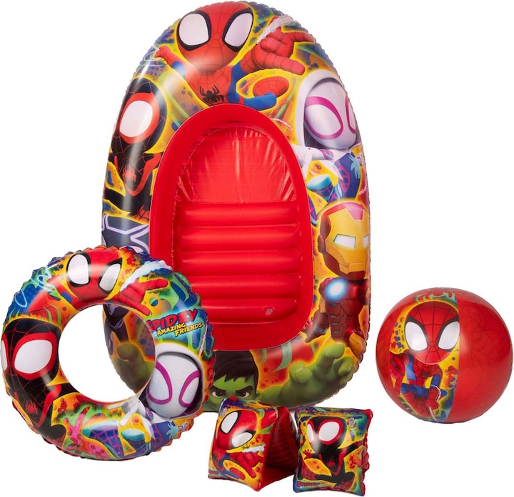 Sambro Spidey & Friends Schwimmset mit Boot, 5-teilig.