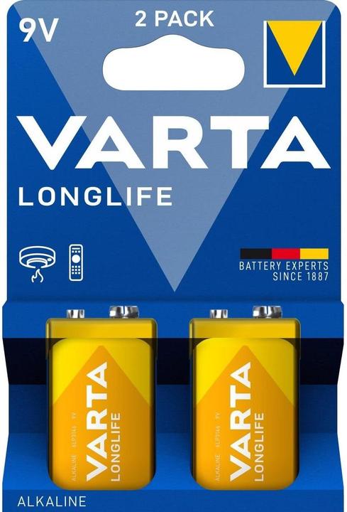 Actual product image Varta Longlife 4122 batteri - 2 x 9V - (2 pcs., 9V Block)