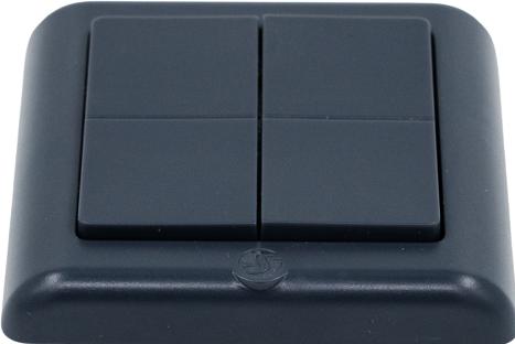 Actual product image Shelly BLU Wall Switch 4 ZB DK - Charcoal Gray