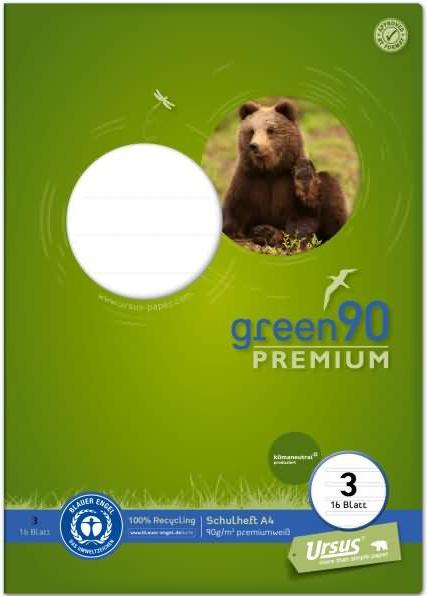 Actual product image Staufen Exercise book green ruled 3 lined DIN A4 without margin, 16 sheets (A4, Special ruling, Hardcover)