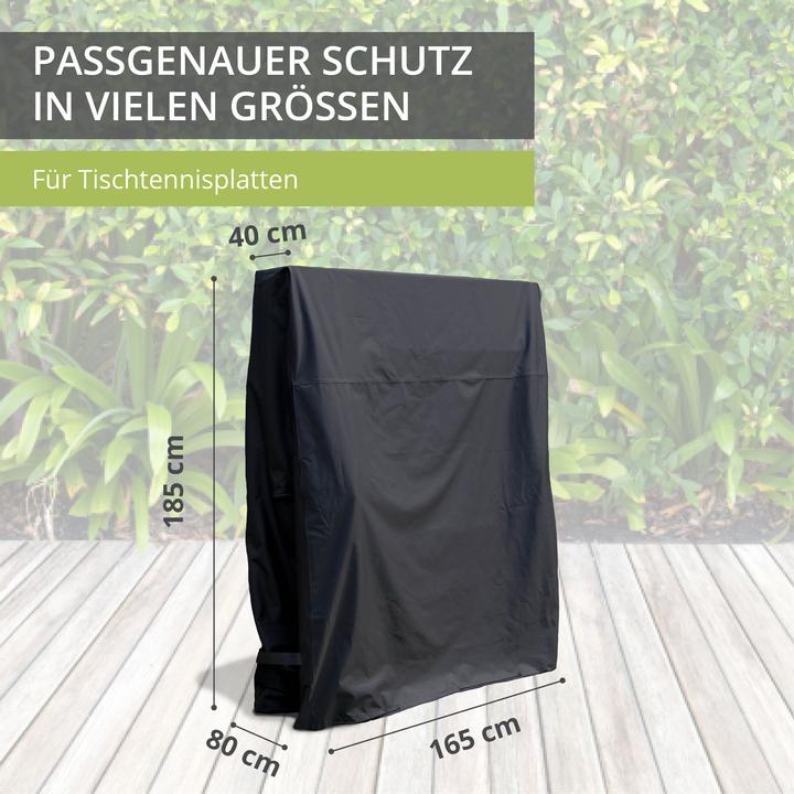 Produktbild Mehr Garten Schutzhülle für Tischtennisplatten | 165 x 40/80 x 185 cm | Polyestergewebe Oxford 600D, c