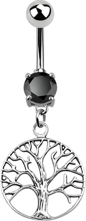 Immagine prodotto Star Piercing Banana argento con albero pendente nero (senza ottone, Argento 925, Acciaio chirurgico 316L)
