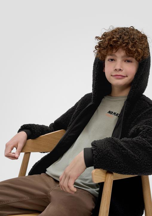 Produktbild s.Oliver Indoor-Jacke Teddyjacke mit Kapuze (134, 140)