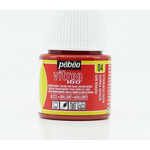Thumbnail - Pebeo, Künstlerfarbe + Bastelfarbe, Vitrea 160 Glänzendefarben (Pimentrot, 45 ml)