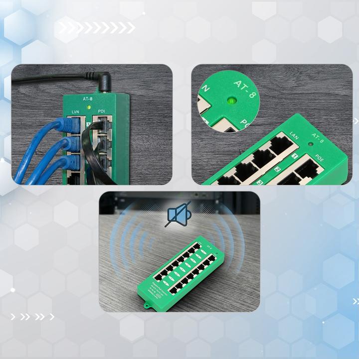 Produktbild Extralink ACTIVE POE INJECTOR 8 PORT GIGABIT 802.3AT/AF MODE A - - 8-Port Gigabit Ethernet (802.3af (PoE), 802.3at (PoE+))