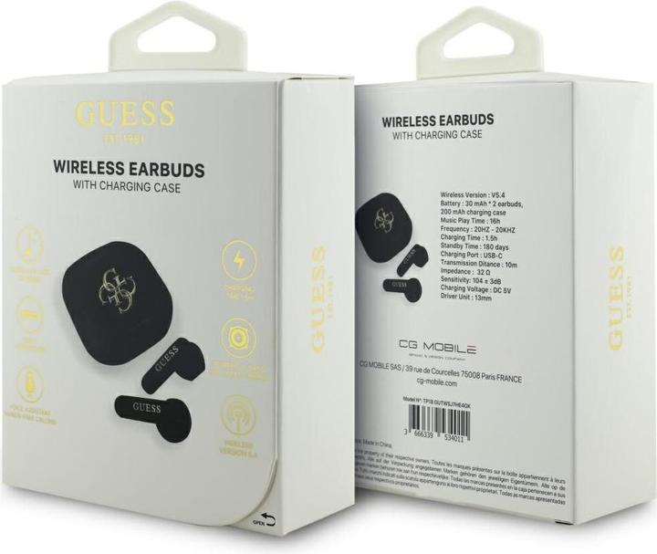 Immagine prodotto Guess Cuffie TWS 4G Metal Logo nero (16 h, Senza fili)