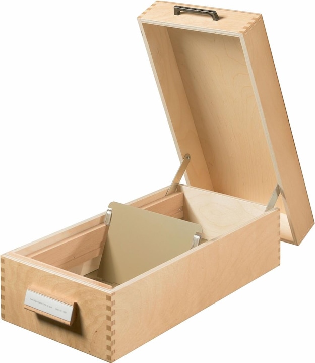 Actual product image Han Card index box wood A6 landscape (A6)