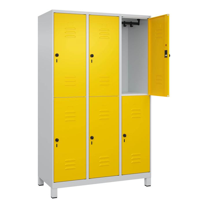 Produktbild C+P Doppel-Garderobenschrank Classic Plus, Abteilbreite 40 cm, mit Füssen (120 cm, 185 cm)