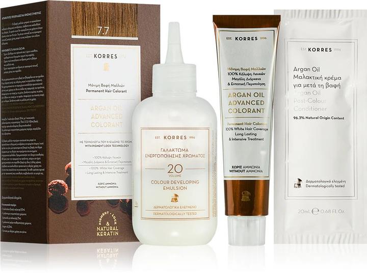 Actual product image Korres Argan Oil Hair Colour (No. 7.7 - Mocha)