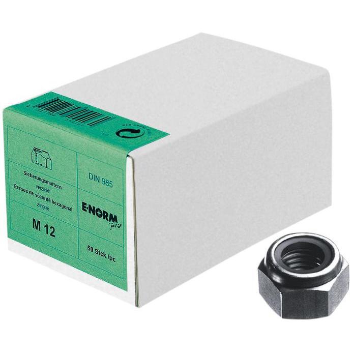 E-NORMpro, Muttern + Unterlegscheiben, DIN 985 Edelstahl A2 M8 HP