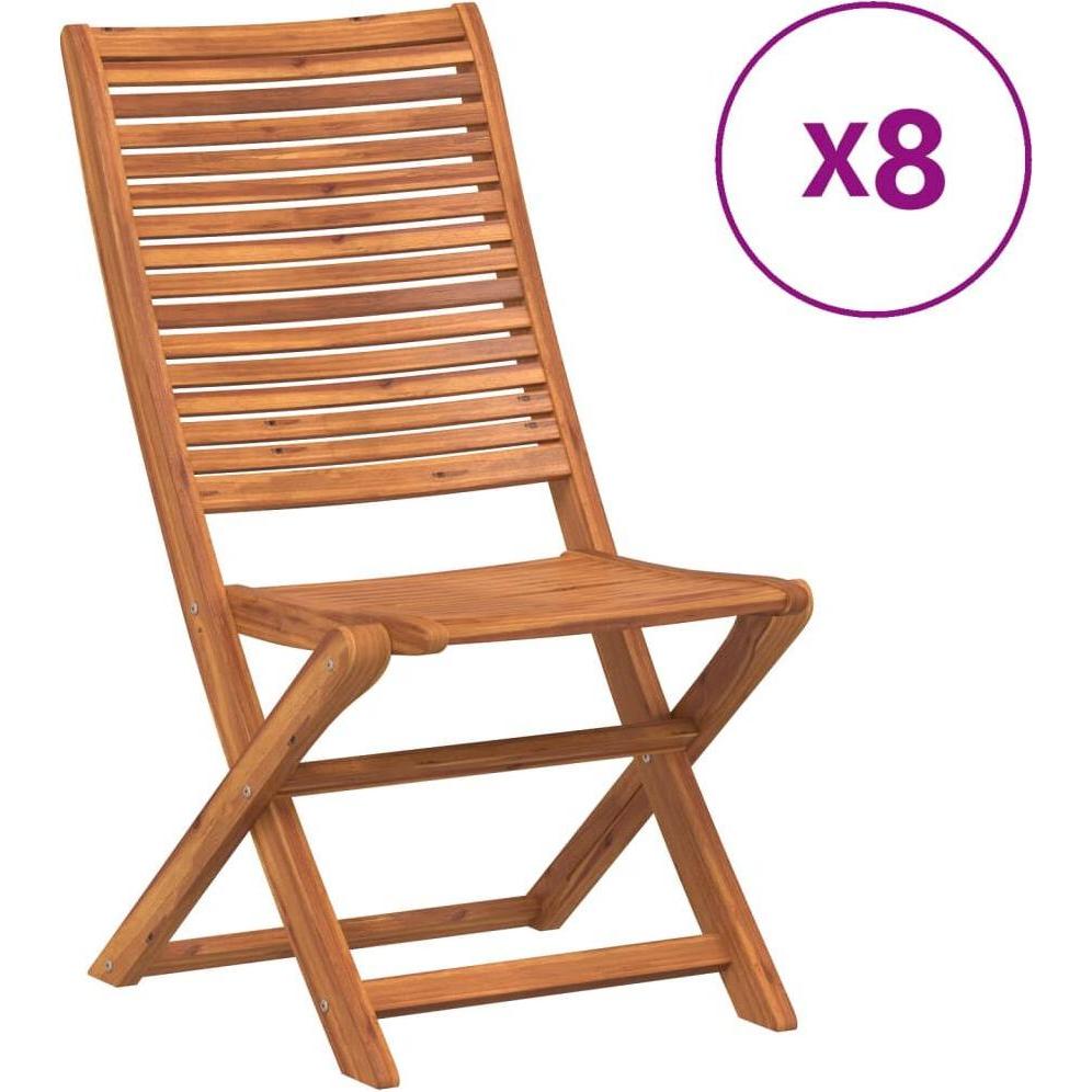 VidaXL, Gartenstühle, Gartenstühle 8 Stk. Klappbar Akazie