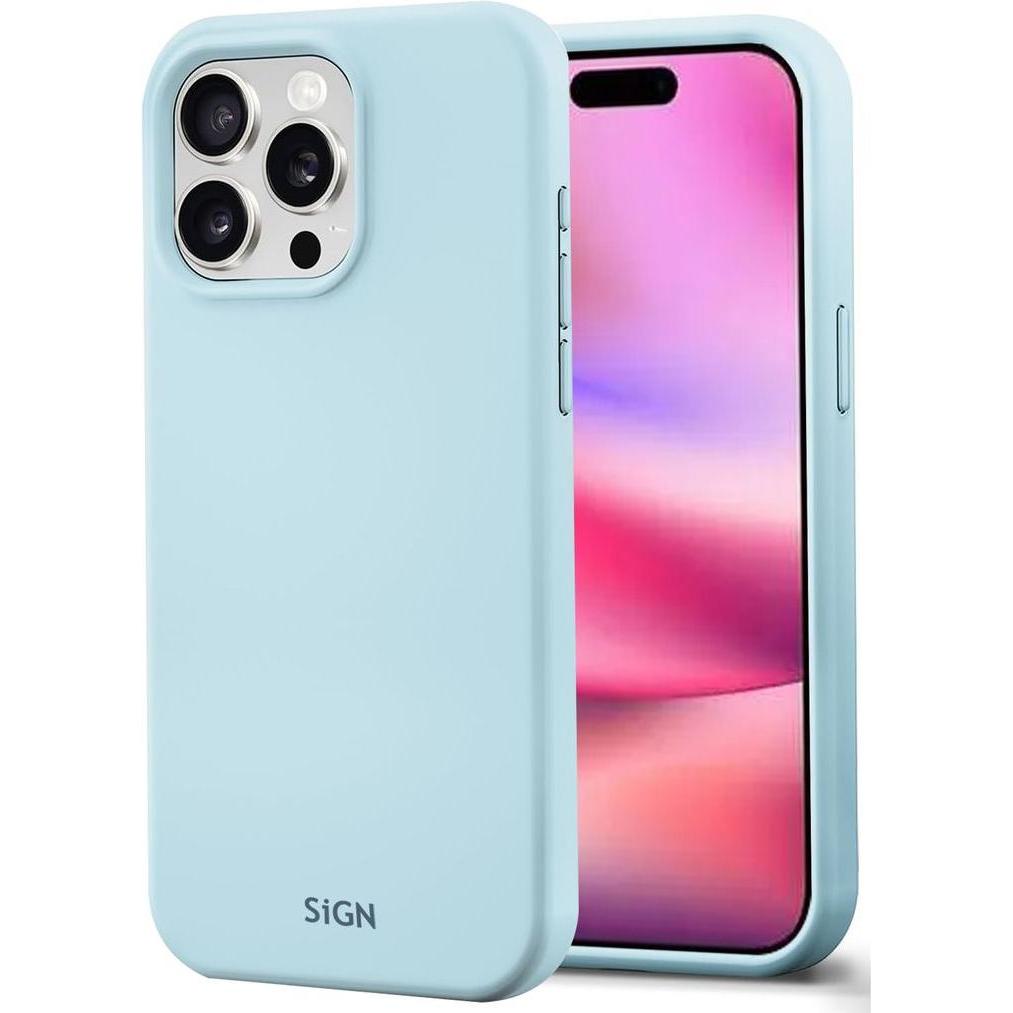 SIGN Liquid Silicone Case for iPhone 16 Pro - Light Blue (Apple iPhone 16 Pro), Smartphone Hülle, Blau