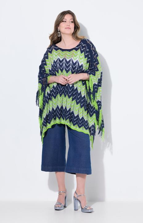 Immagine prodotto Miamoda Poncho, oversized, Zackenstrick mit Glitzer (42, 44, 46, 48)