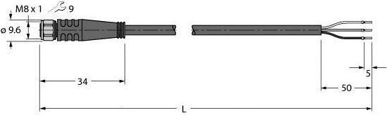 Actual product image Turck Actuator and sensor cable PP-EPDM connecting cable PKGV3M-15/TFW (15 m)