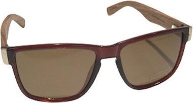 Produktbild Bekos Elegante braun getönte Sonnenbrille mit Zebra-Holzbügel