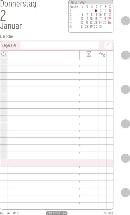 Actual product image Chronoplan Daily schedule (1 day / 1 page)