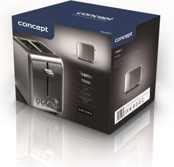 Actual product image Concept TE2050 toaster 2 slice(s) Stainless steel