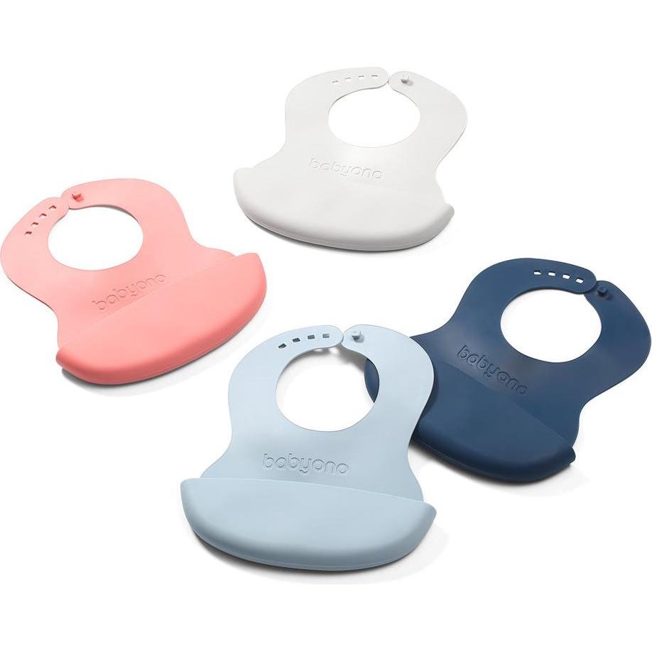 Babyono, Lätzchen, Silikon-Lätzchen 6M+ mit regulierbaren Verschluss (6 Monate)