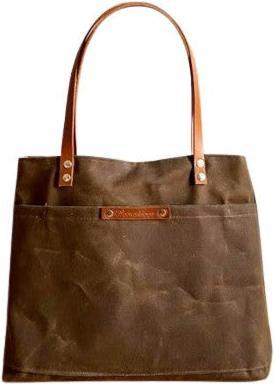 Produktbild Only-Bags.Store Medium Waxed Canvas Tote - Wasserdichte Tote - Simply Tote Bag - braun