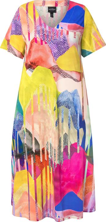 Produktbild Ulla Popken Midi-Slinkykleid, A-Linie, V-Ausschnitt, Flügel-Halbarm (50, 52)