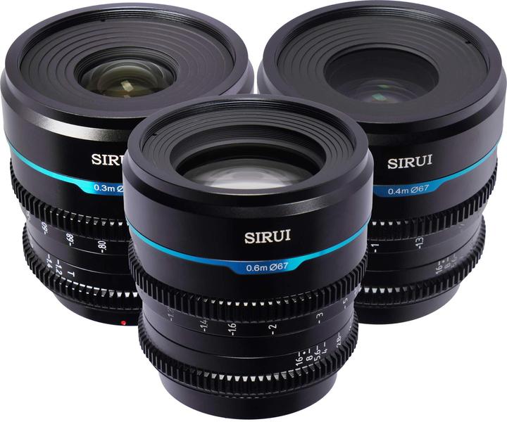 Produktbild Sirui Nightwalker 24 35+55mm T1.2 S35 MF Cine Lens Bundle E-Mount (Sony E, APS-C / DX)
