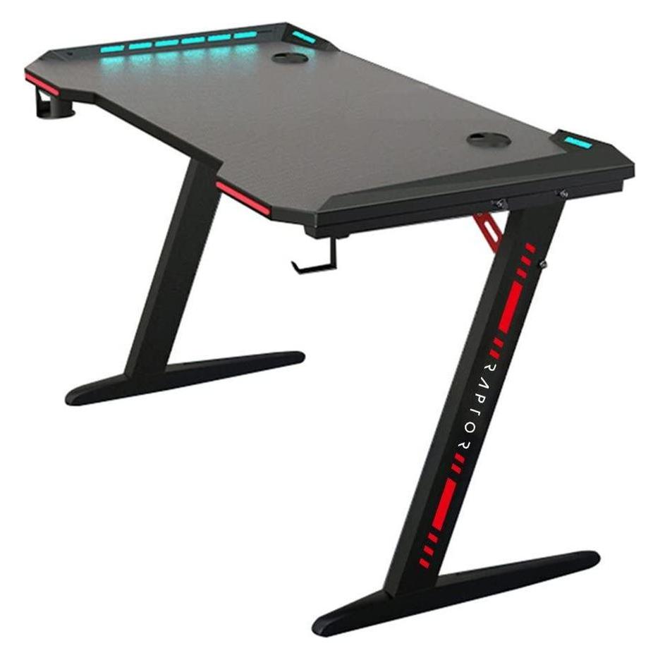 Raptor Gaming GT-100 RGB, Bureau gaming, Noir