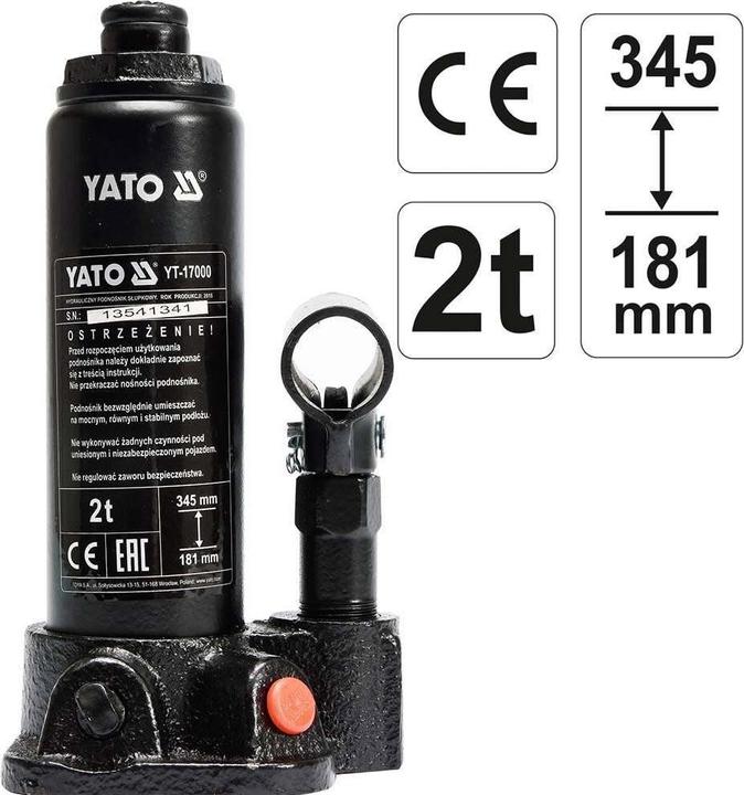 Image du produit Yato Cric hydraulique professionnel YT-17000 jusqu'à 2 tonnes