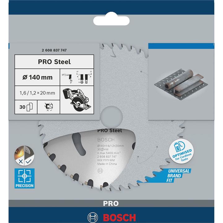 Produktbild Bosch Professional Zubehör PRO Steel cordless Kreissägeblatt, 140 x 1,6 x 20 mm