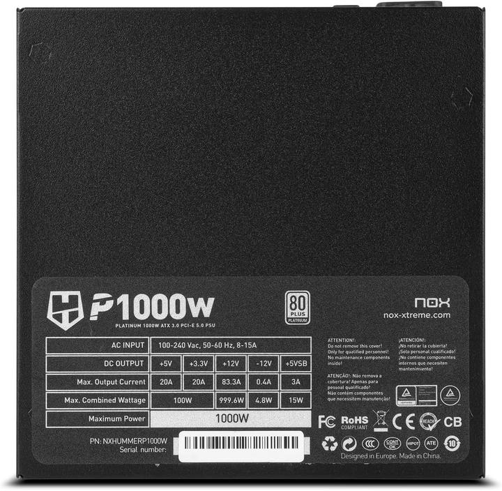 Actual product image Nox Fuente De Alimentacion Atx 1000 Hummer P (1000 W)