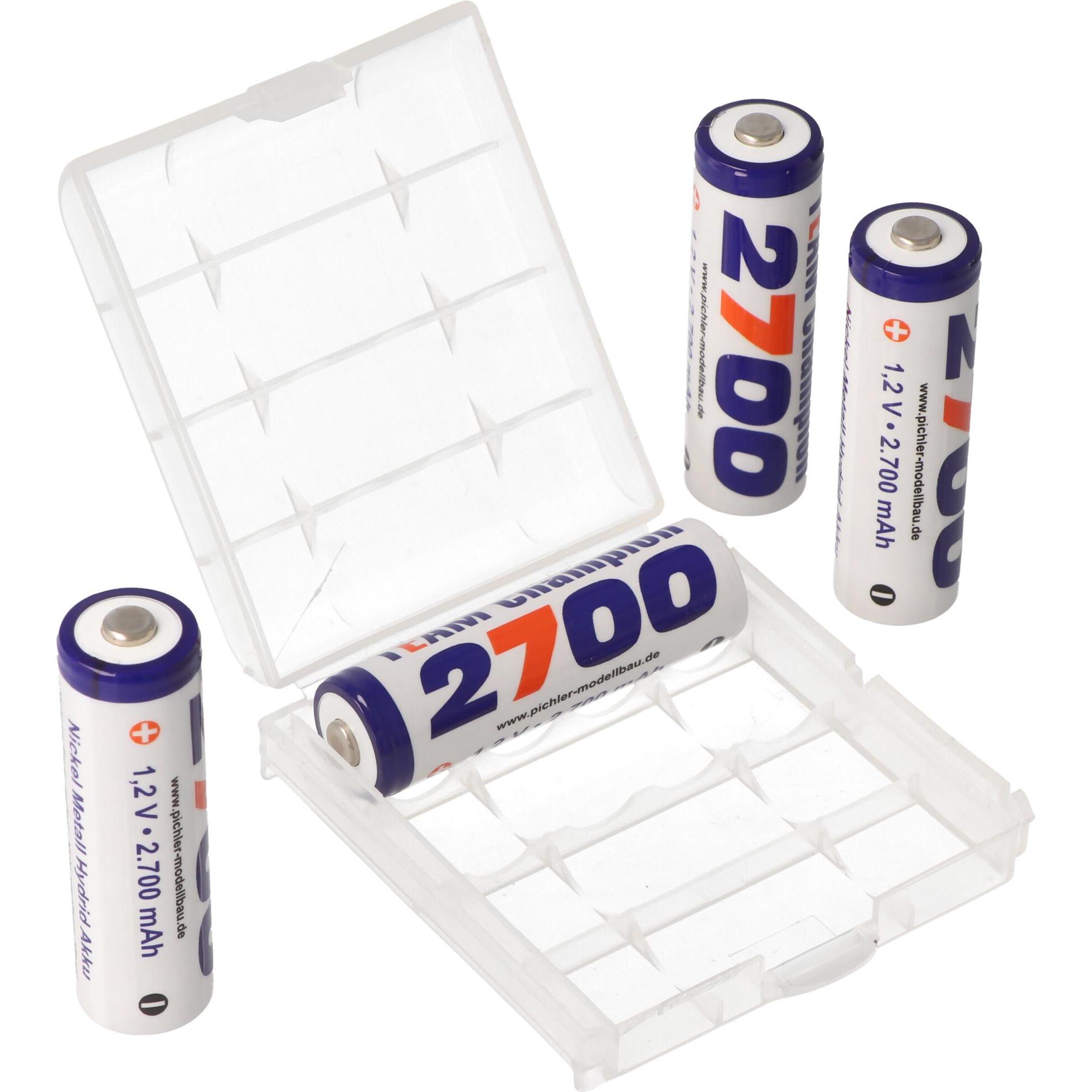 Thumbnail - XCell Team Champion Akku Mignon/AA 2700mAh 4er Set inklusive praktischer Aufbewahrungsbox AA (4 Stk., AA, 2700 mAh), Bat...