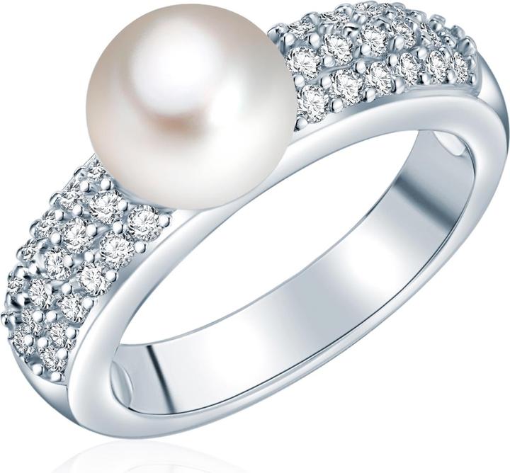 Produktbild Valero Pearls Damen Sterling Silber Zirkonia Süsswasser-Zuchtperle silber - 3848 (58, 925 Silber)
