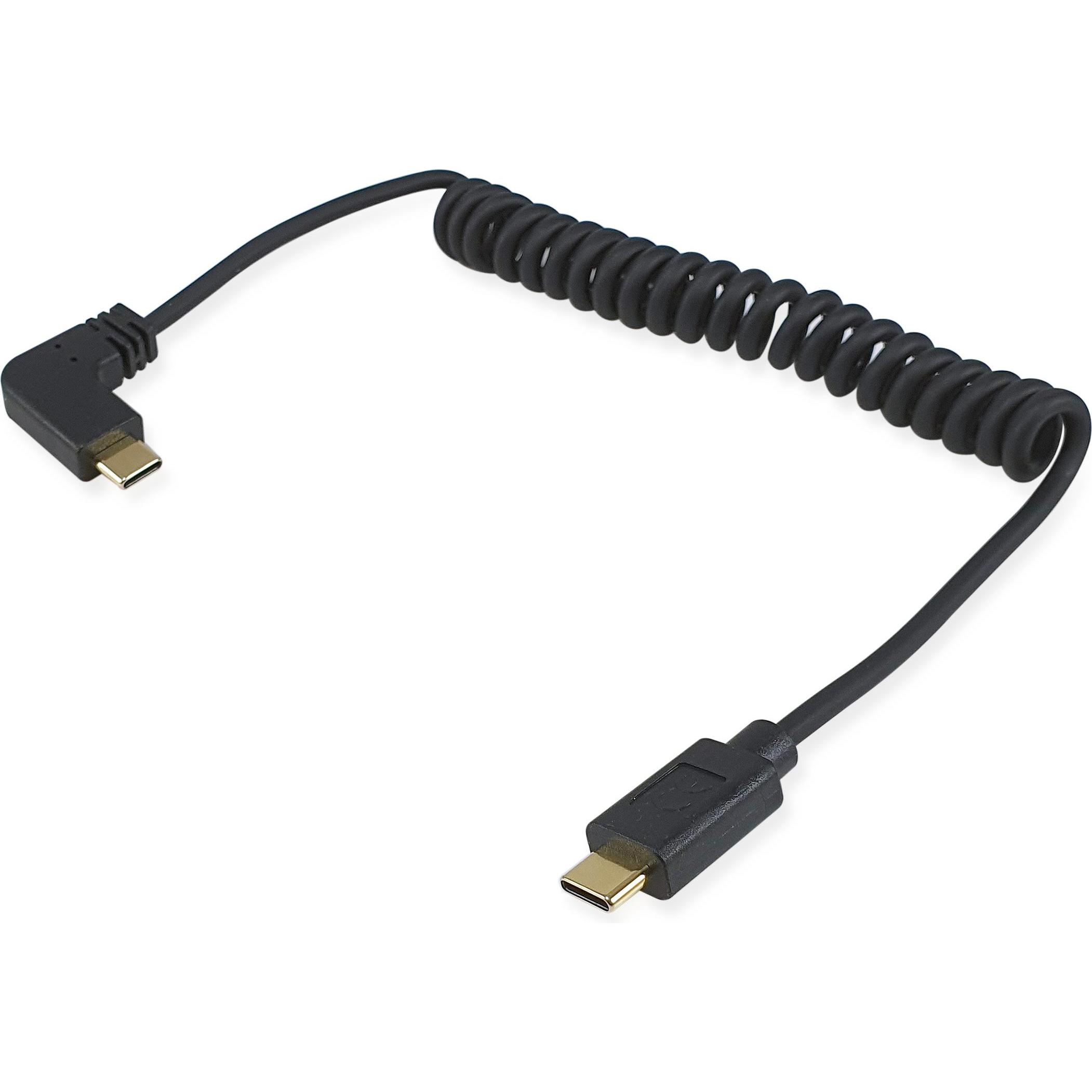 equip USB Kabel 2.0 C -> C wink. St/St 1.00m 90Grad sw (1 m, USB 2.0), USB Kabel