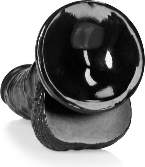 Productafbeelding RealRock Gebogen realistische dildo met ballen en zuignap - 6"/ 15,5 cm