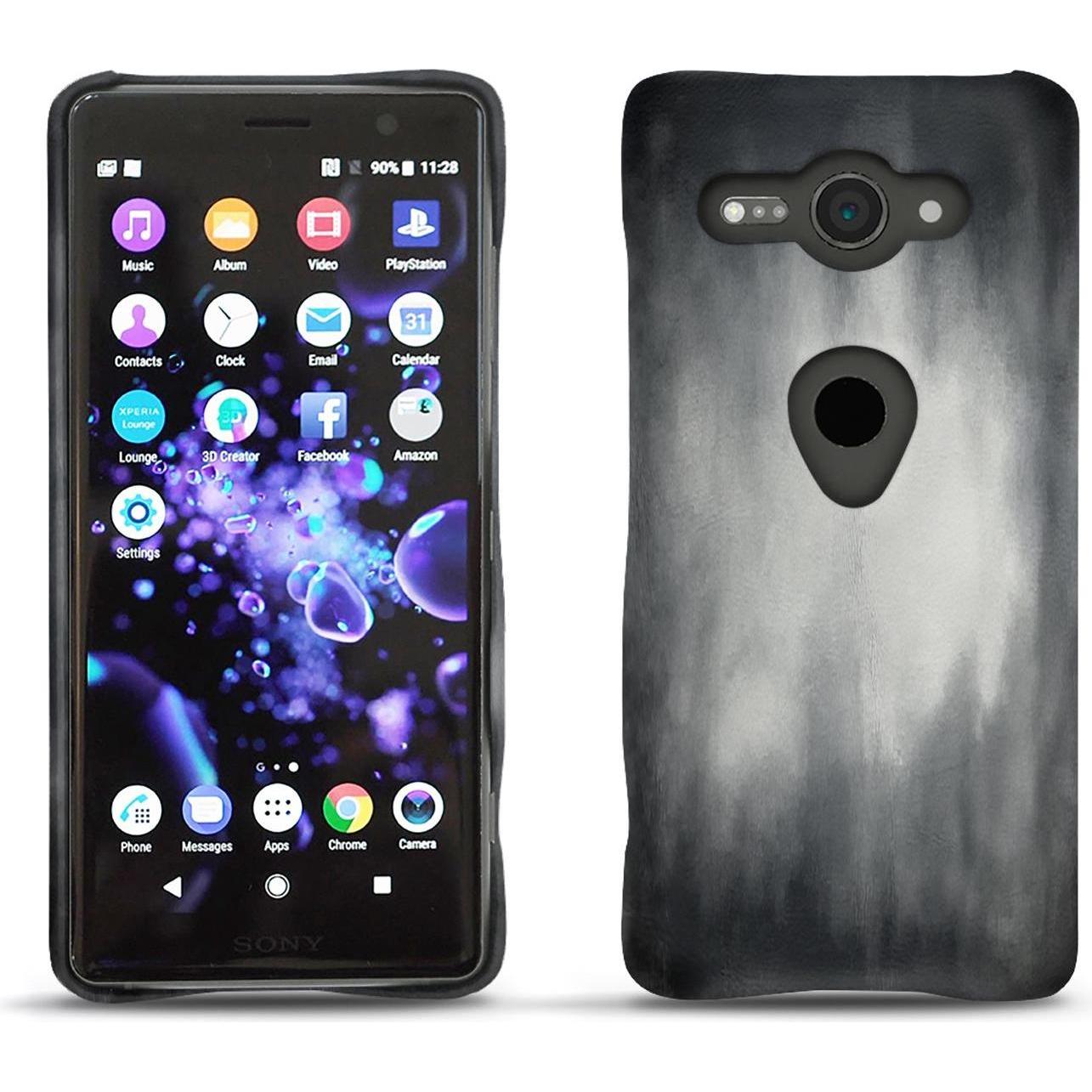 Noreve Lederschutzhülle (Sony Xperia XZ2 Compact), Smartphone Hülle, Grau