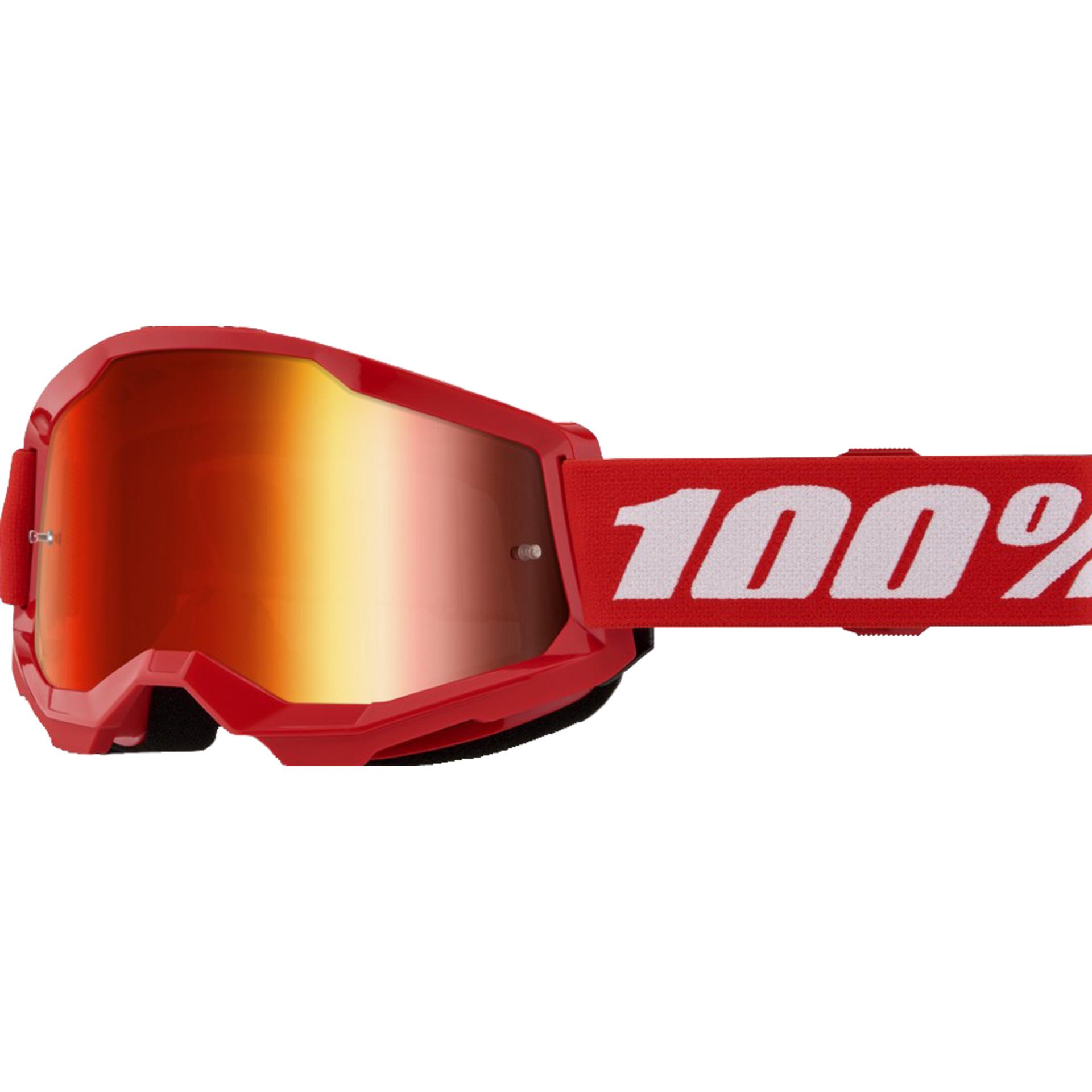 100% STRATA 2 Goggle Red - Mirror Red Lens (Mirror Red Lens, Mirror Red) (50028-00018)