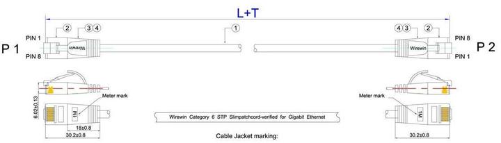 Productafbeelding Wirewin Netwerkkabel (U/FTP, CAT6, 3 m)