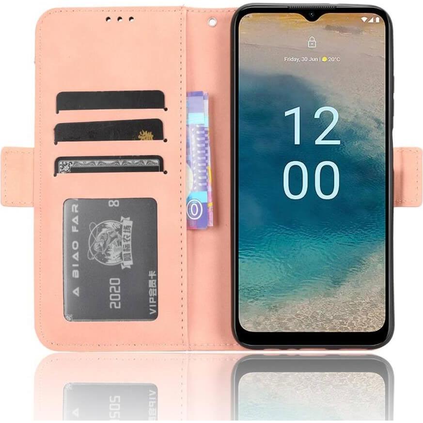 Thumbnail - Cover-Discount Nokia G22 - Etui mit vielen Kartenfächer rosa (Nokia G22), Smartphone Hülle, Rosa