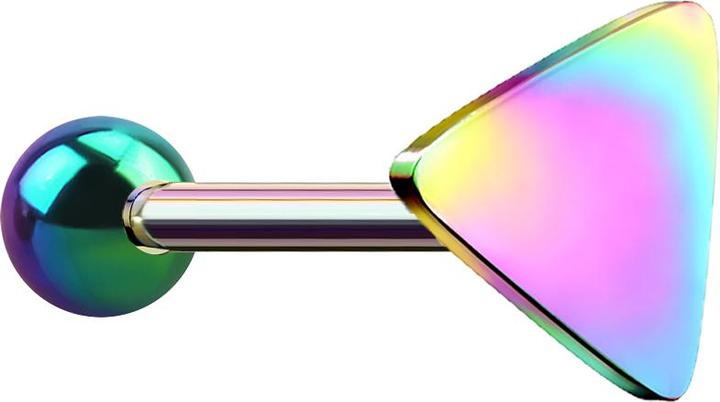 Produktbild Star Piercing Micro Barbell farbig mit Kugel und Dreieck (ohne Messing, Chirurgenstahl 316L)