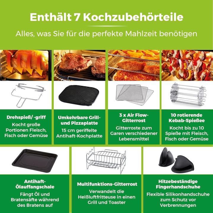 Produktbild TOWER 10-in-1 Digital-Heissluftfritteuse mit Schnellluftzirkulation, 60-Minuten-Timer