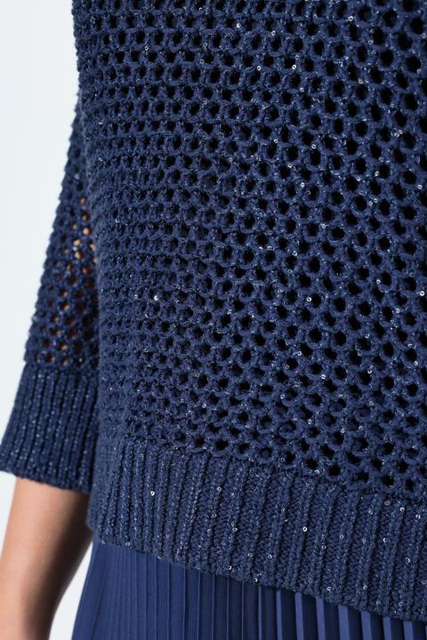 Produktbild Ulla Popken Pullover, Pailletten, Oversized, Rundhals, 3/4-Arm (60)