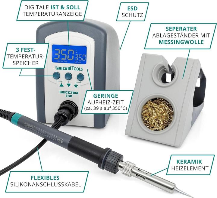 Actual product image Quick Digital Adjustable ESD Soldering Station, 3104 (ward)