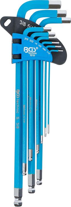 Produktbild BGS Winkelschlüssel-Satz extra lang Innensechskant Zollgrössen 9-tlg. (Innensechskant)